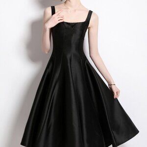 A-Line Silhouette Midi Sleeveless Dress | New Formal Dress w/ Square Neck